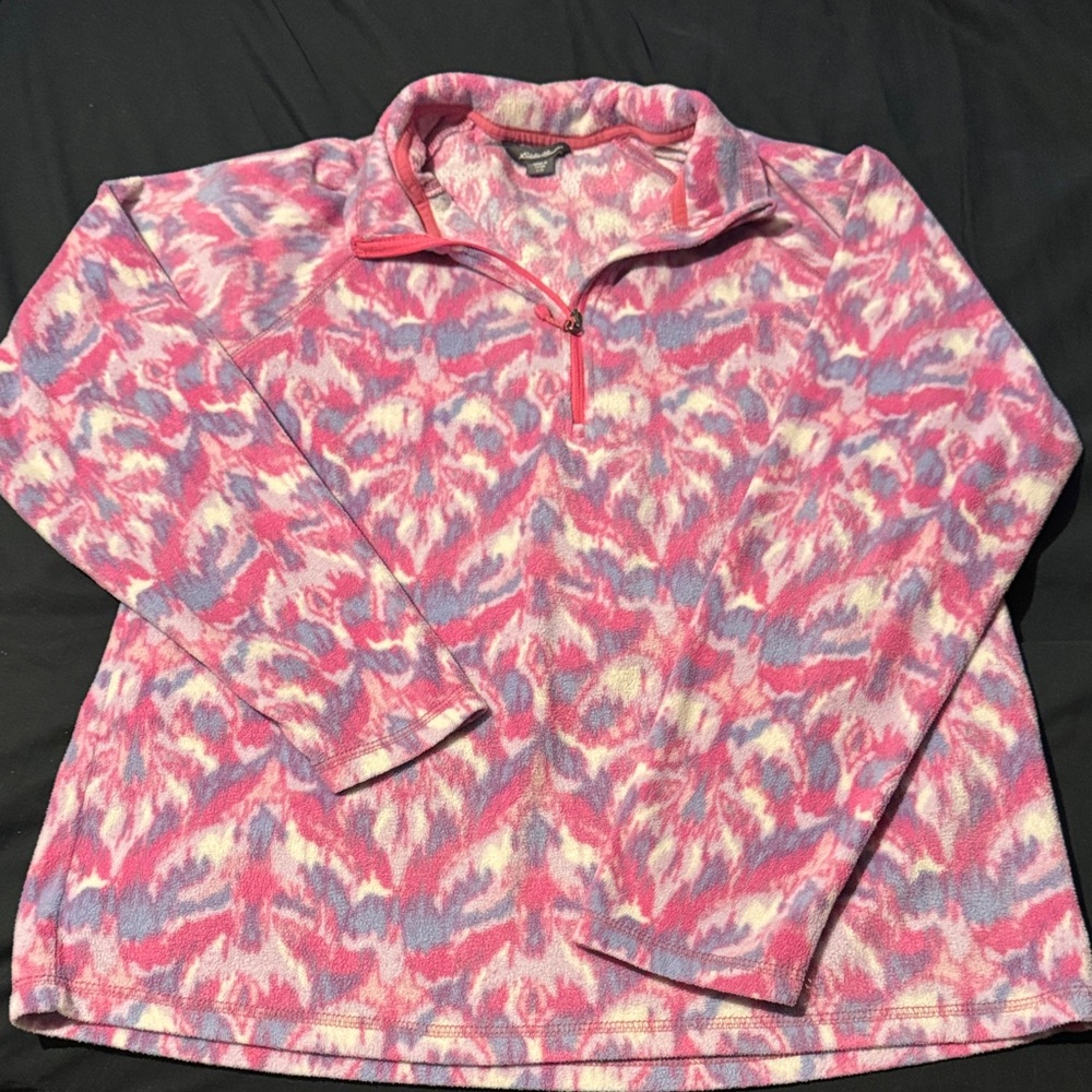 Eddie Bauer Pink and Purple Patterned Sweatshirt